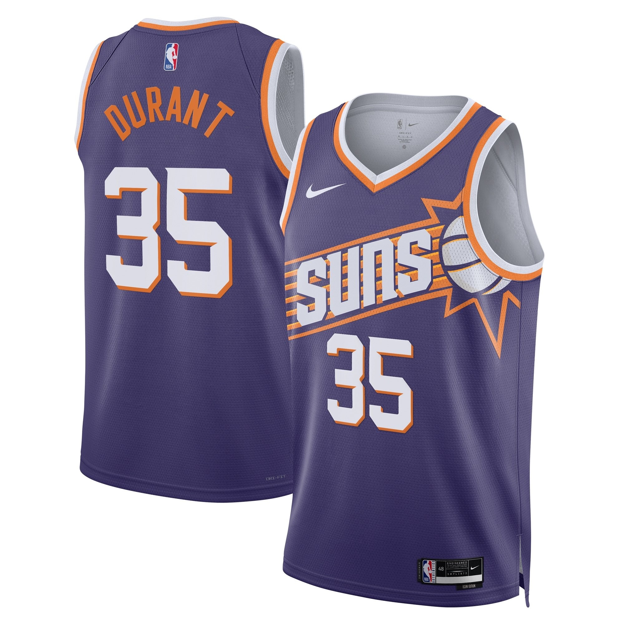 Phoenix Suns Icon Edition Swingman Jersey Purple Kevin Durant Unisex