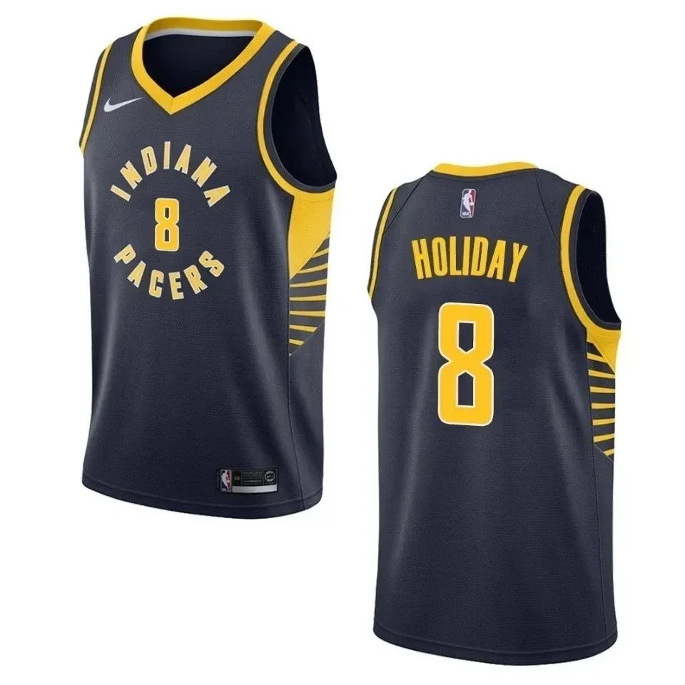 Men's Indiana Pacers Justin Holiday 8 Icon Swingman Jersey Navy