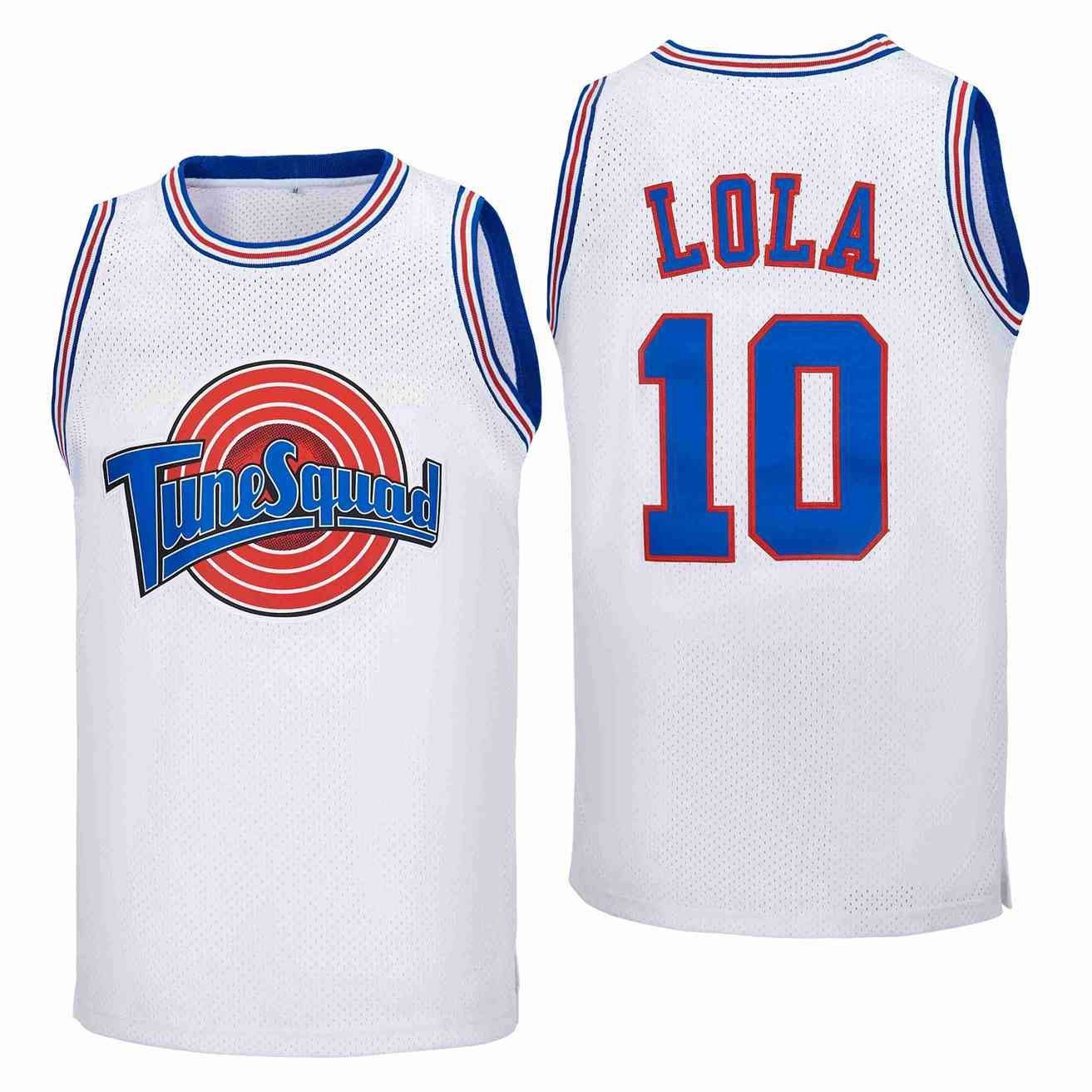 Lola 10 Tune Squad Space Jam Swingman Jersey White Unisex Adult Sizes S-3XL