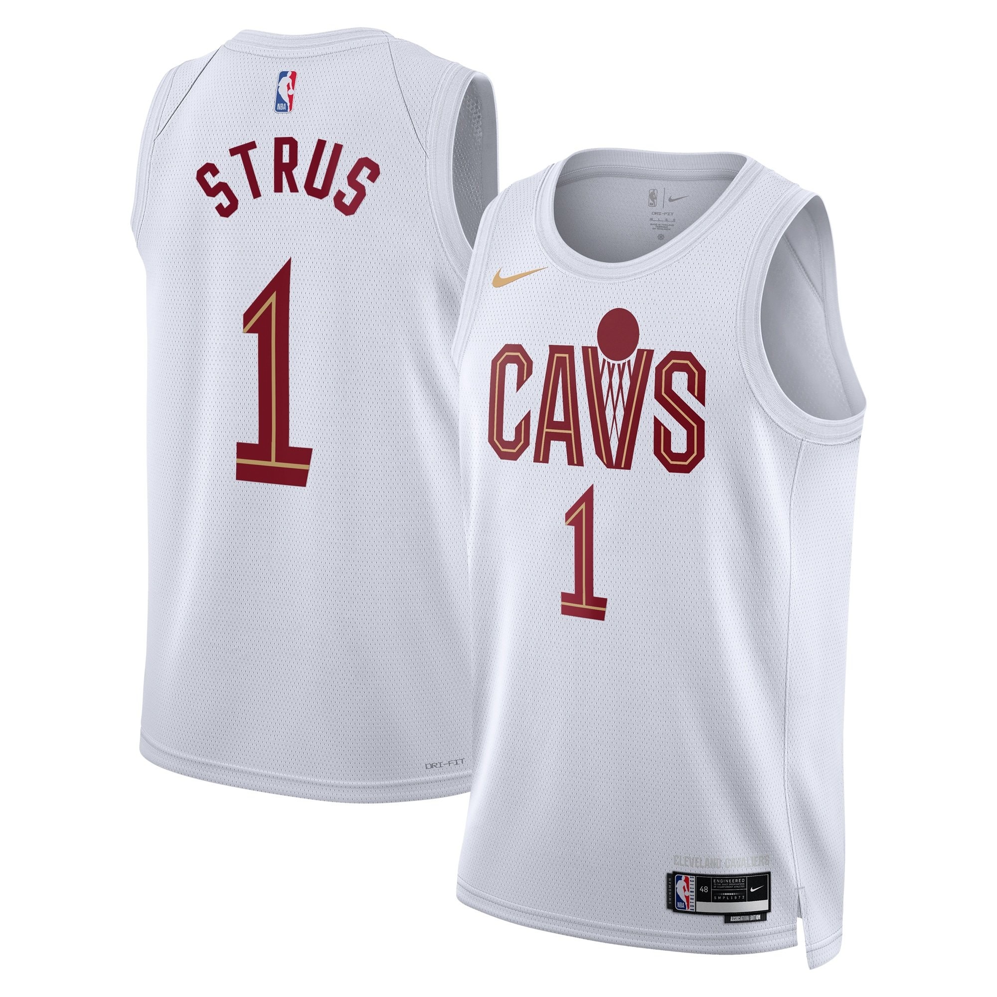 Cleveland Cavaliers Association Edition Swingman Jersey White Max Strus Unisex