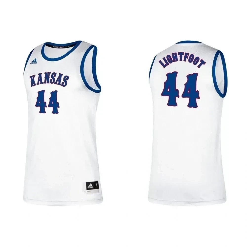 Men's Kansas Jayhawks Mitch Lightfoot White College Basketball Jersey