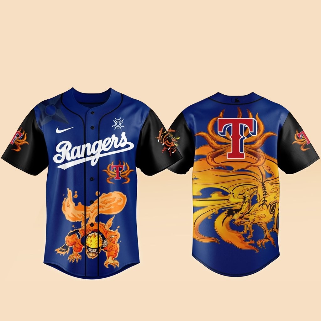 Texas Rangers x Naruto Kurama Baseball Jersey Version 1