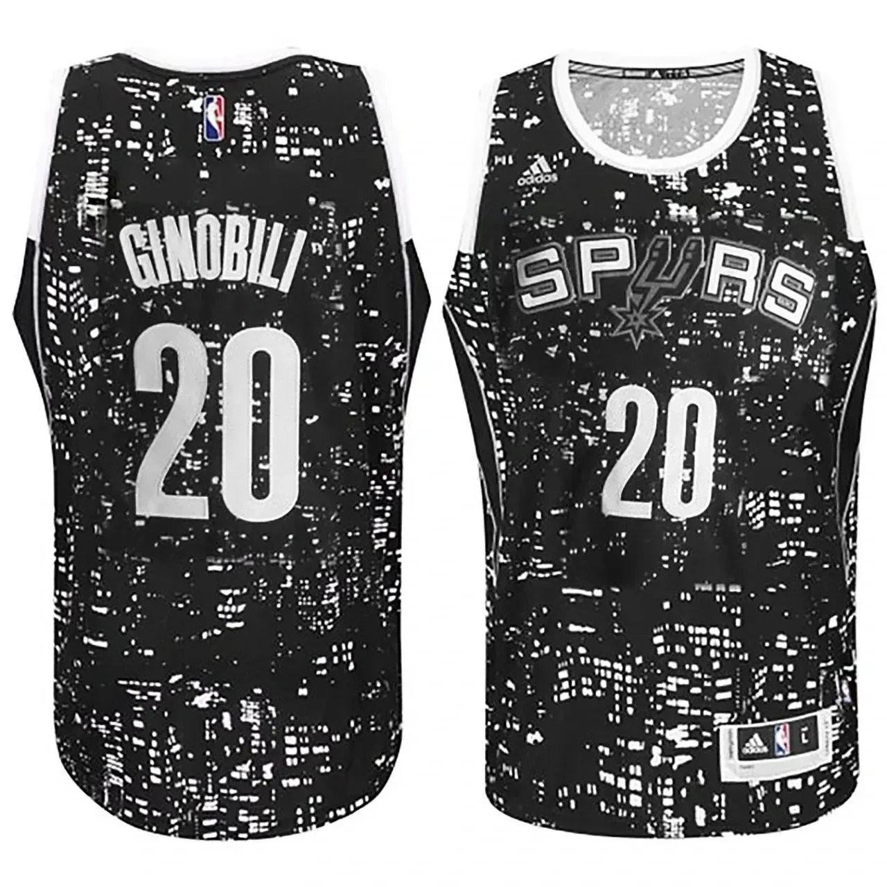 San Antonio Spurs Manu Ginobili City Lights Black Swingman Jersey Mens S-3XL