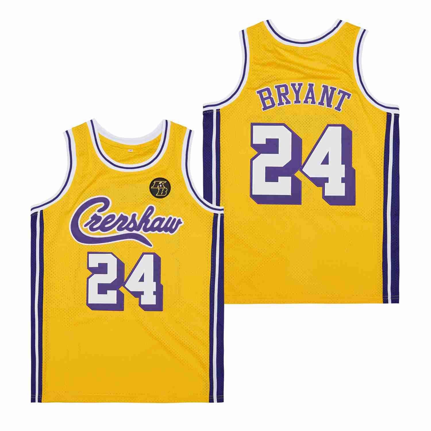 Kobe Bryant 24 Crenshaw Swingman Jersey Yellow Unisex Adult
