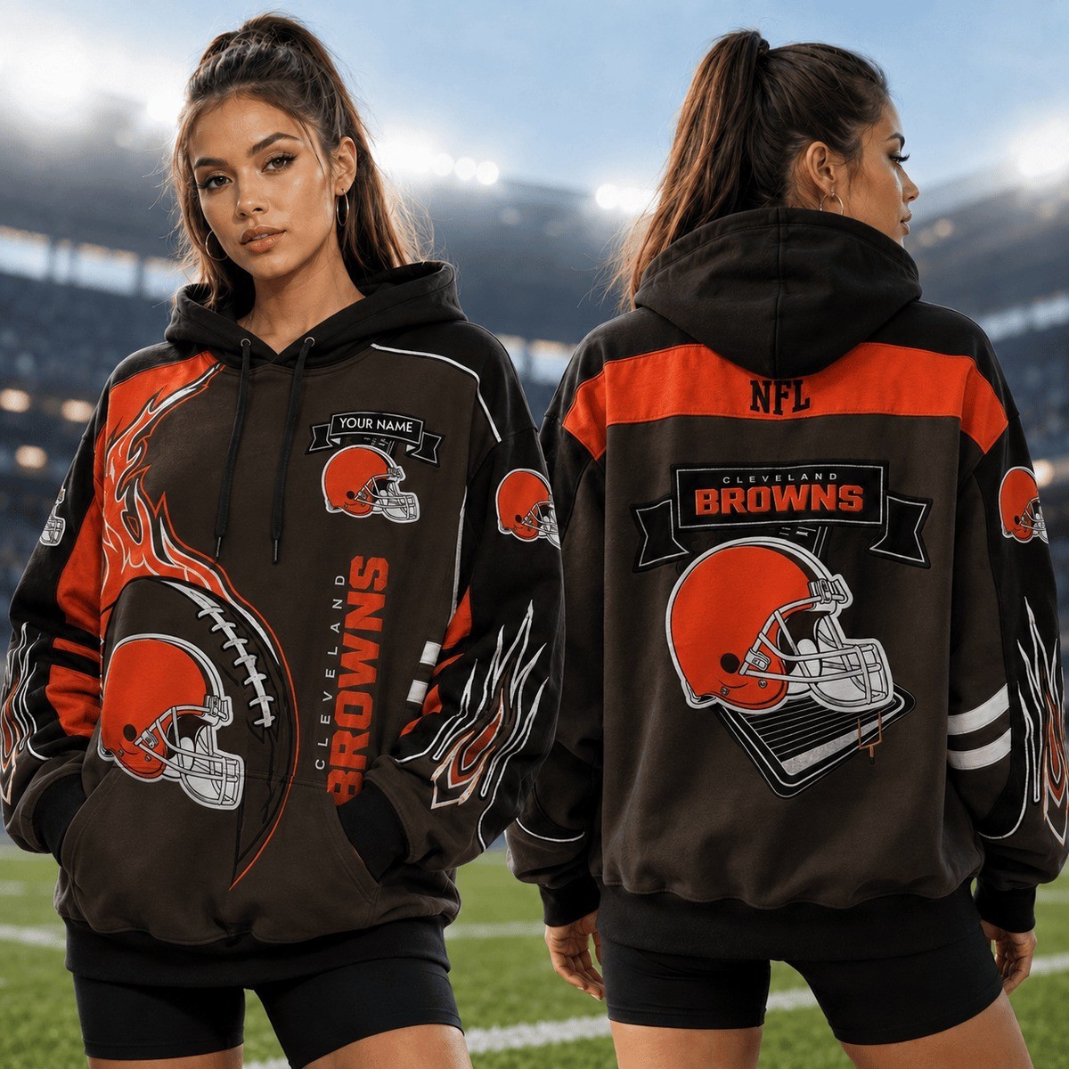 Musemora - Unisex Cleveland Browns Hoodie - Game Day Football