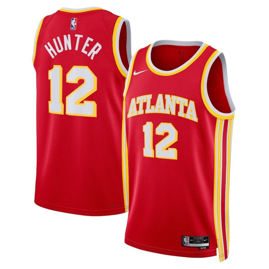 De'Andre Hunter 12 Atlanta Hawks Unisex Swingman Jersey Icon Edition Red