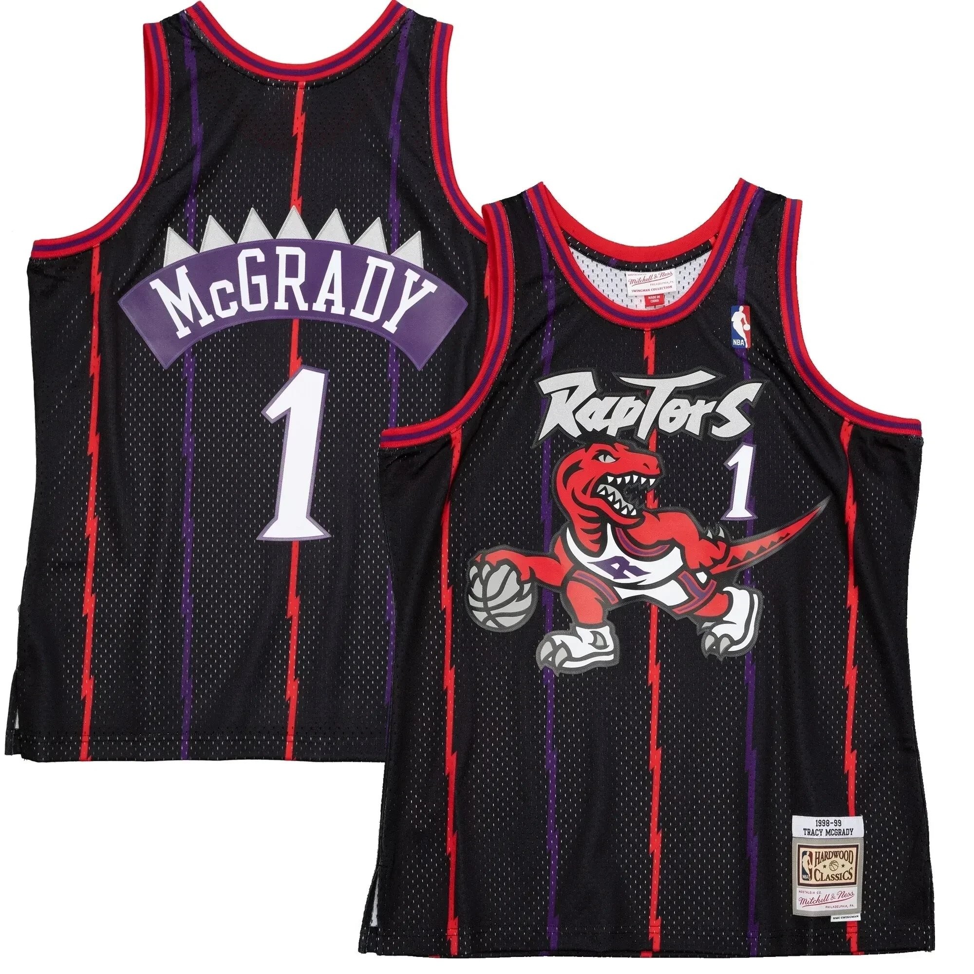 Tracy Mcgrady Toronto Raptors Mitchell Ness 1998-99 Hardwood Classics Reload 2.0 Swingman Jersey - Black