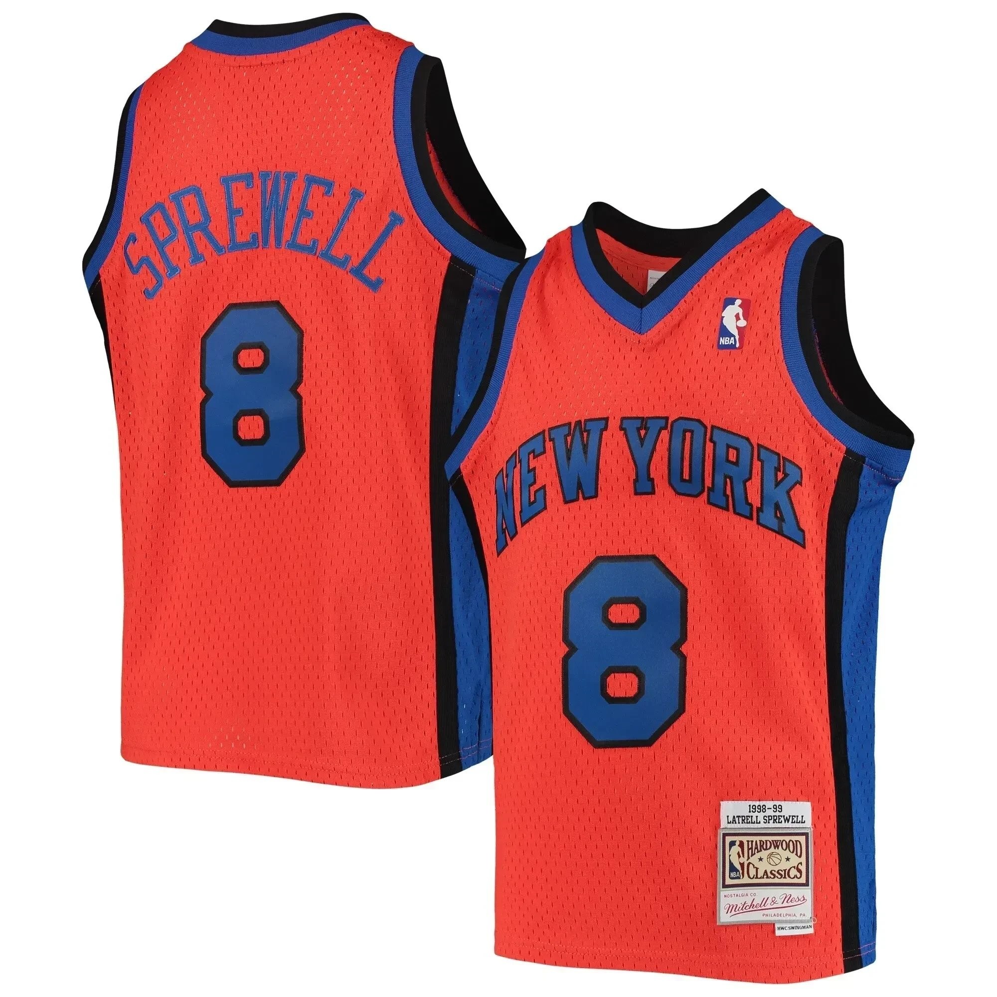 Latrell Sprewell New York Knicks Mitchell Ness 1998-99 Hardwood Classics Reload Jersey ??Orange