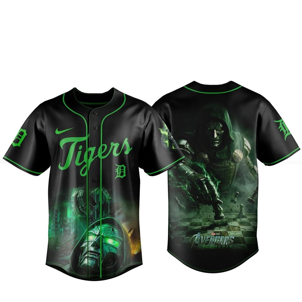 Detroit Tigers x Avengers Doomsday 2026 It All Leads To Doom Baseball Jersey