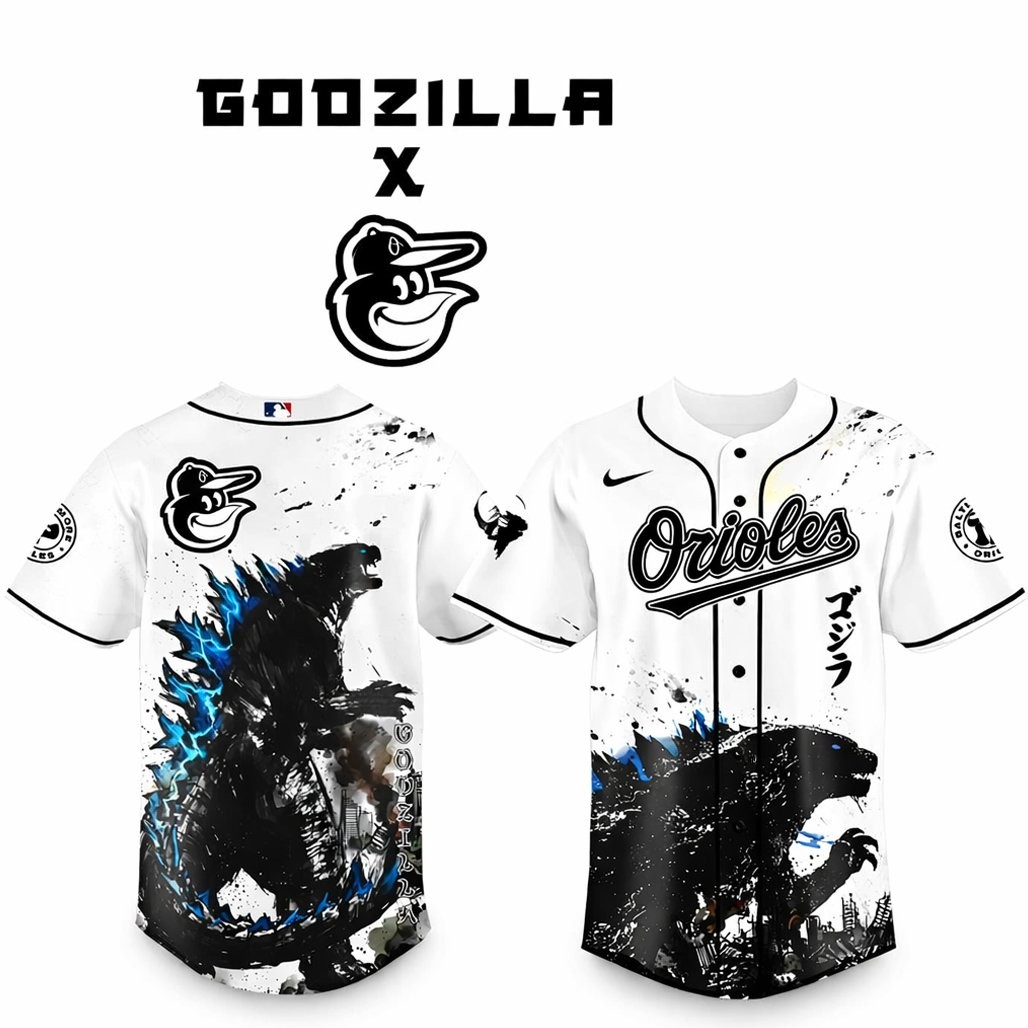 Baltimore Orioles x Godzilla Monster Baseball Jersey