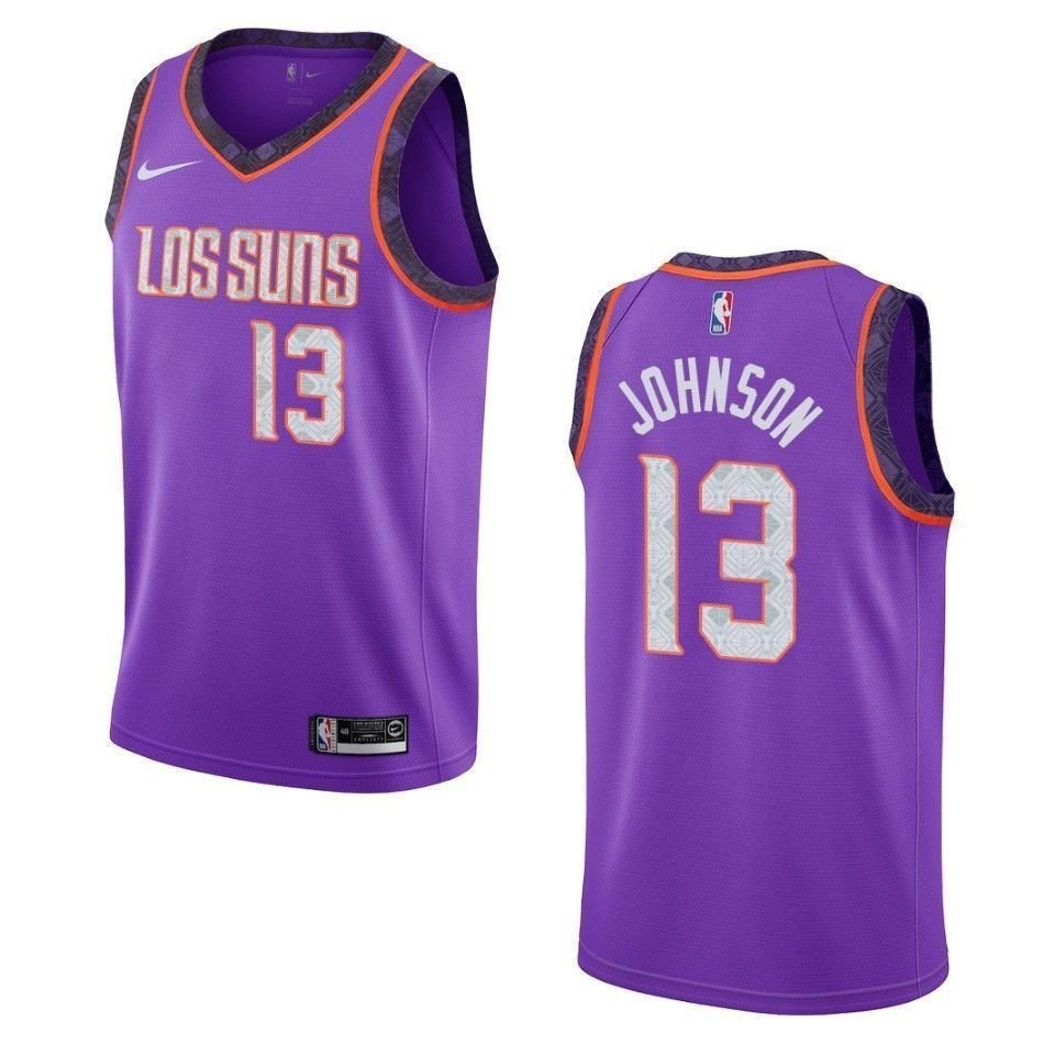 Men's Phoenix Suns 13 Cameron Johnson City Swingman Jersey Purple