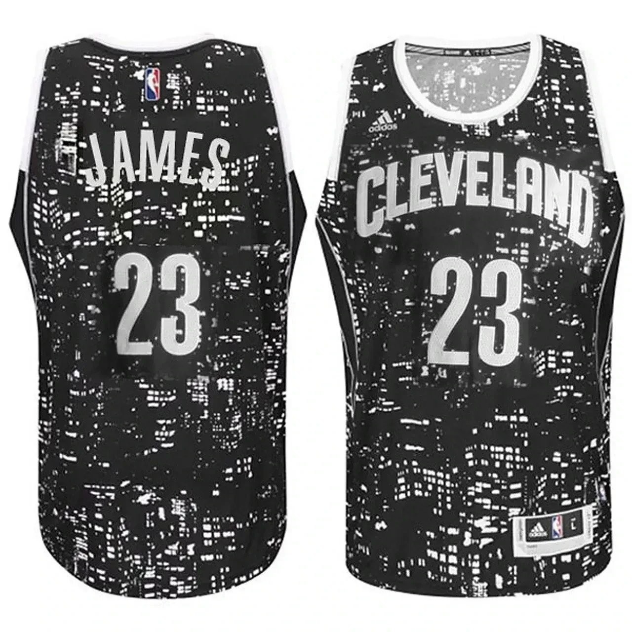 Men's Cleveland Cavaliers LeBron James #23 City Lights Black Swingman Jersey