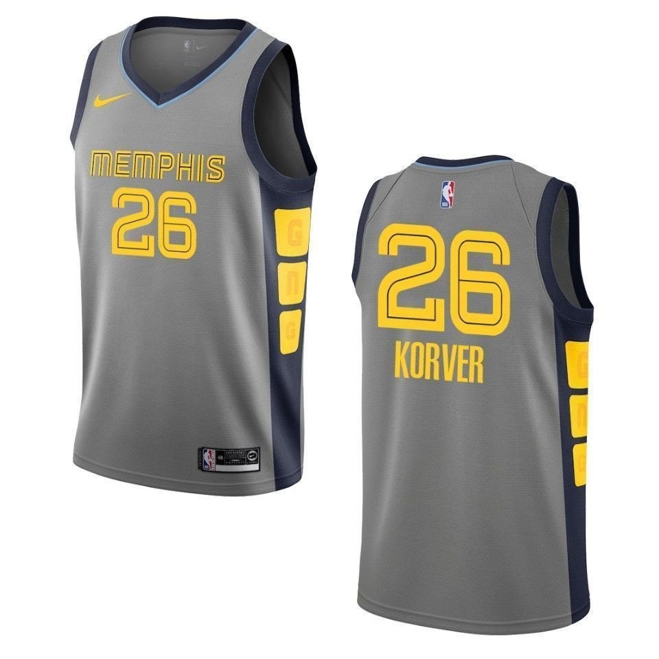 Men's Memphis Grizzlies 26 Kyle Korver City Swingman Jersey Gray