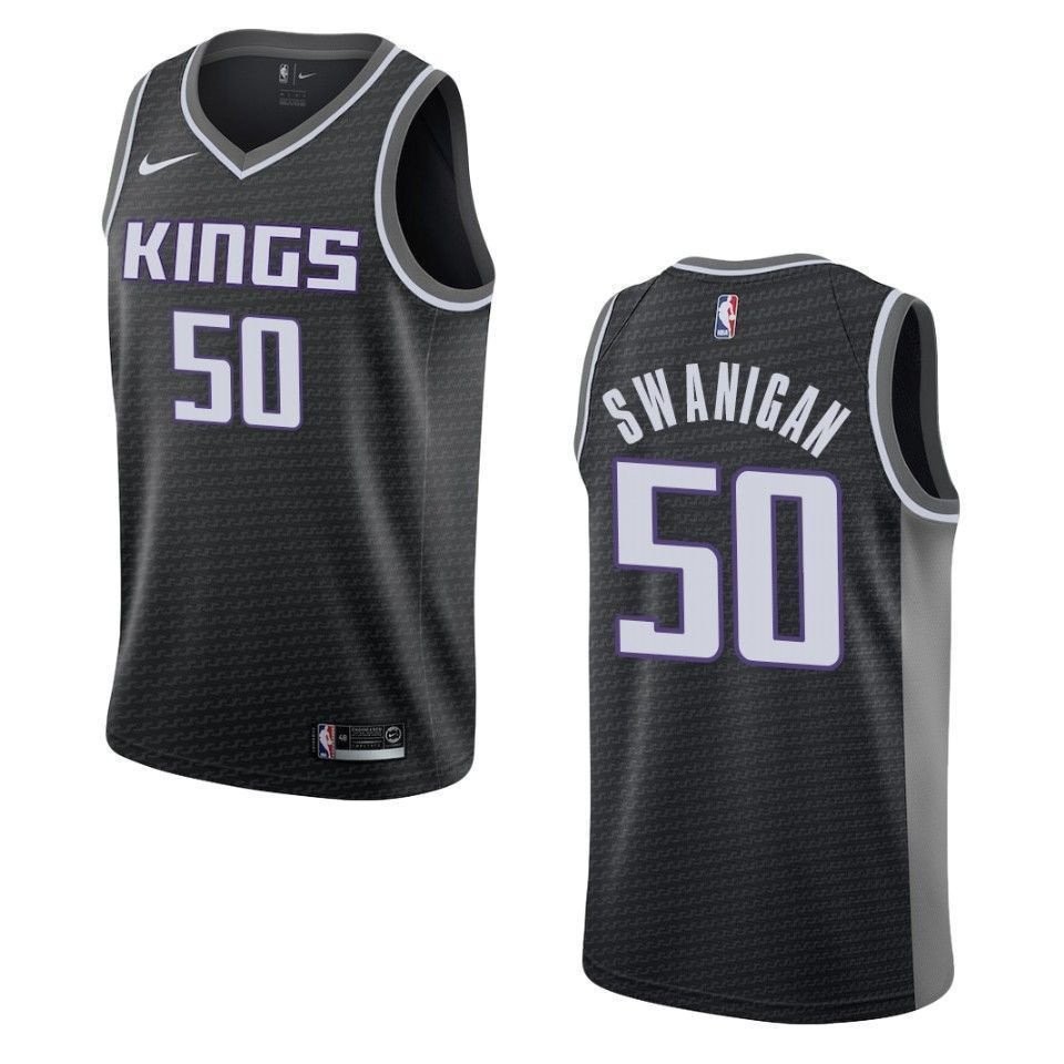 Men's Sacramento Kings Caleb Swanigan Statement Swingman Jersey Black S-3XL