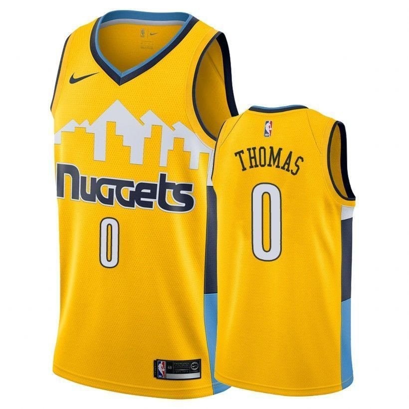 Men's Nuggets Male Isaiah Thomas 0 Statet Yellow Jersey