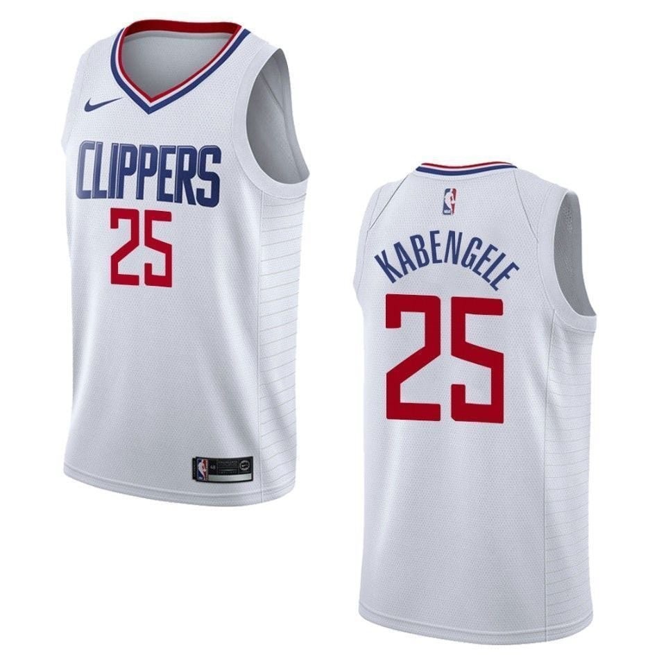 Men's Los Angeles Clippers 25 Mfiondu Kabengele Association Swingman Jersey - White