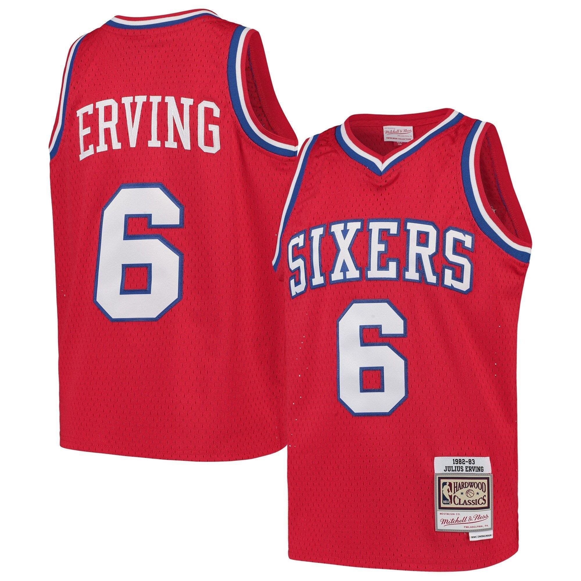 Julius Erving Philadelphia 76ers Mitchell & Ness Youth Swingman Throwback Jersey Red