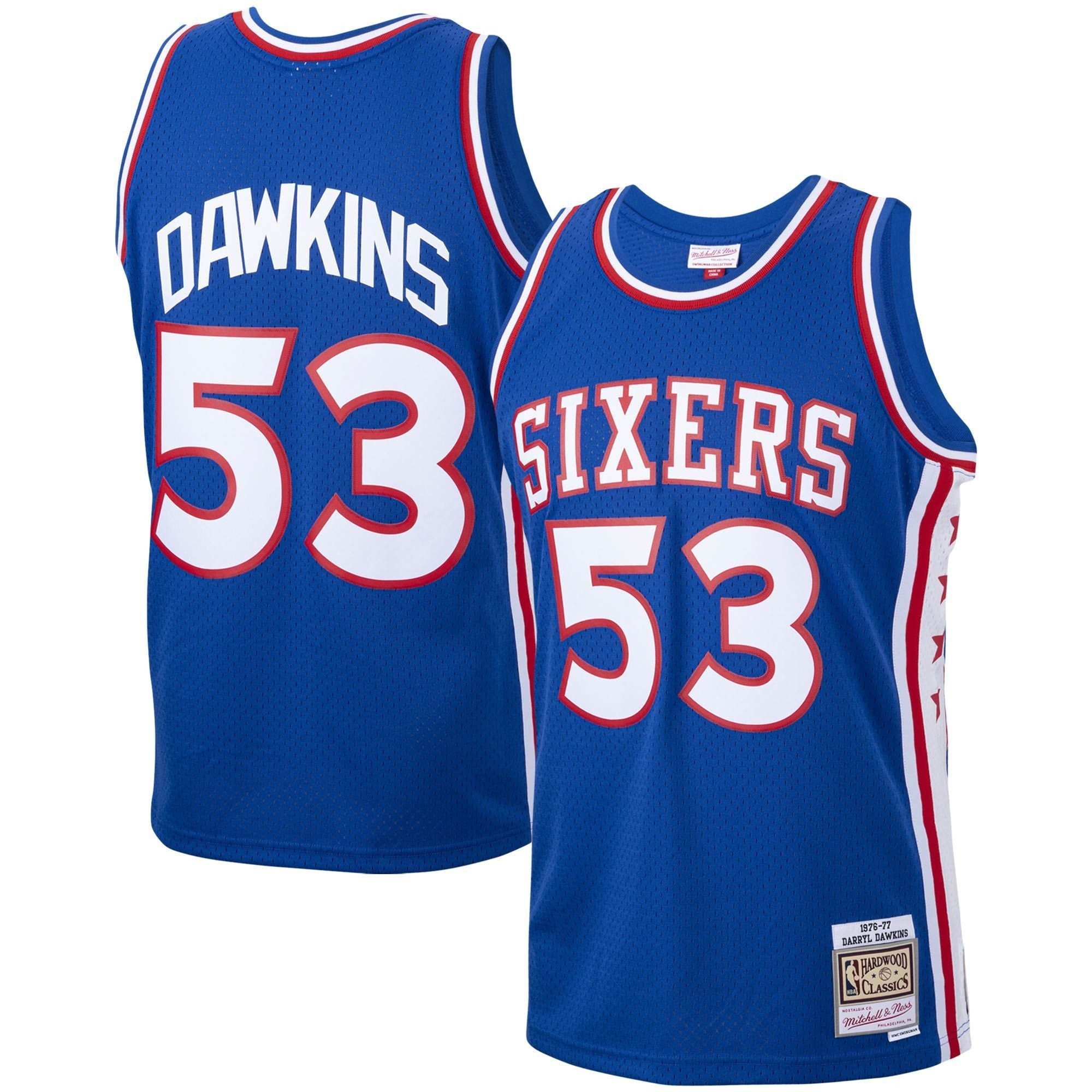 Darryl Dawkins Philadelphia 76ers Mitchell Ness 1976-77 Hardwood Classics Swingman Player Jersey - Royal