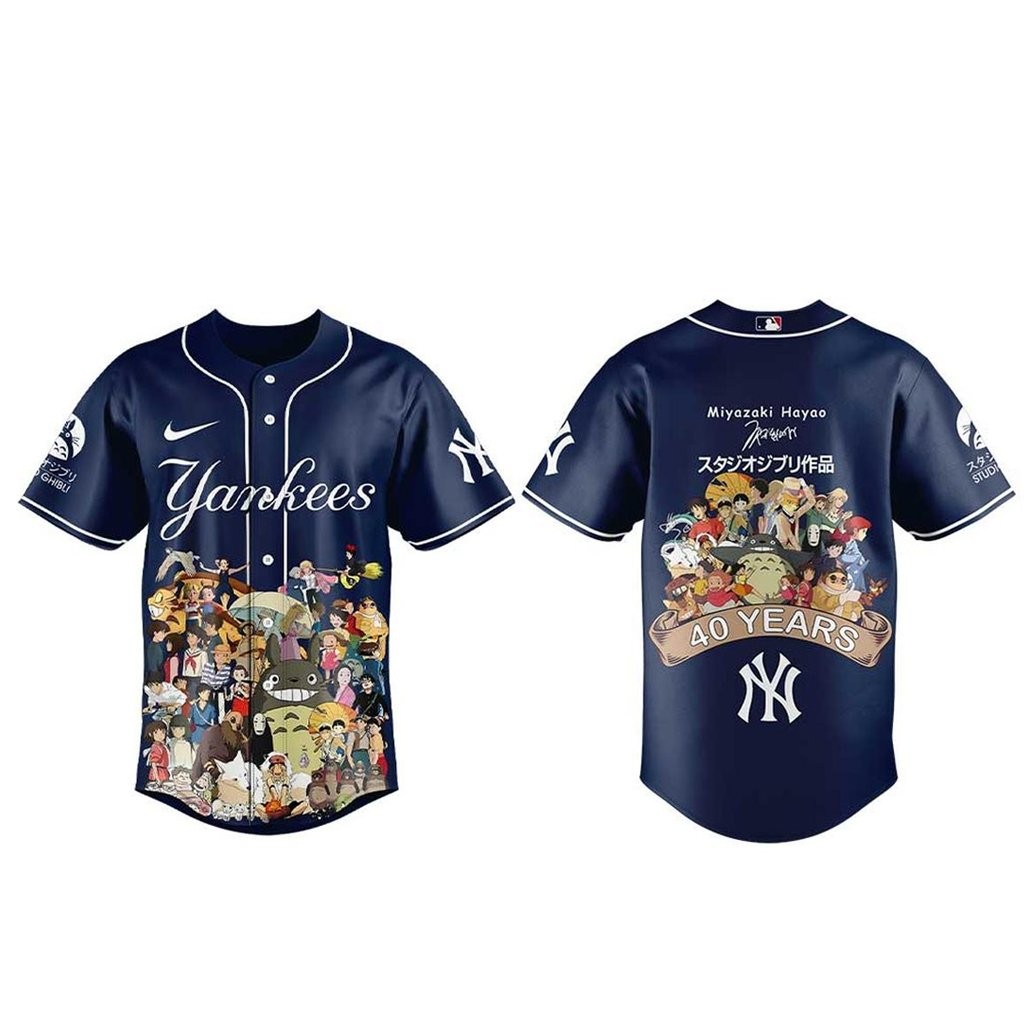 New York Yankees Miyazaki Hayao 40 Years Of Studio Ghibli 2026 Baseball Jersey
