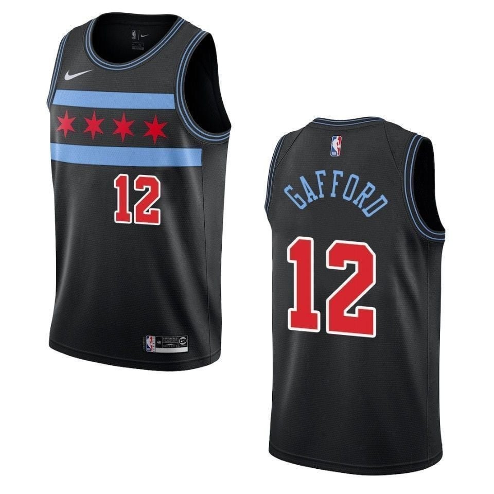 Men's Chicago Bulls 12 Daniel Gafford City Swingman Jersey Black