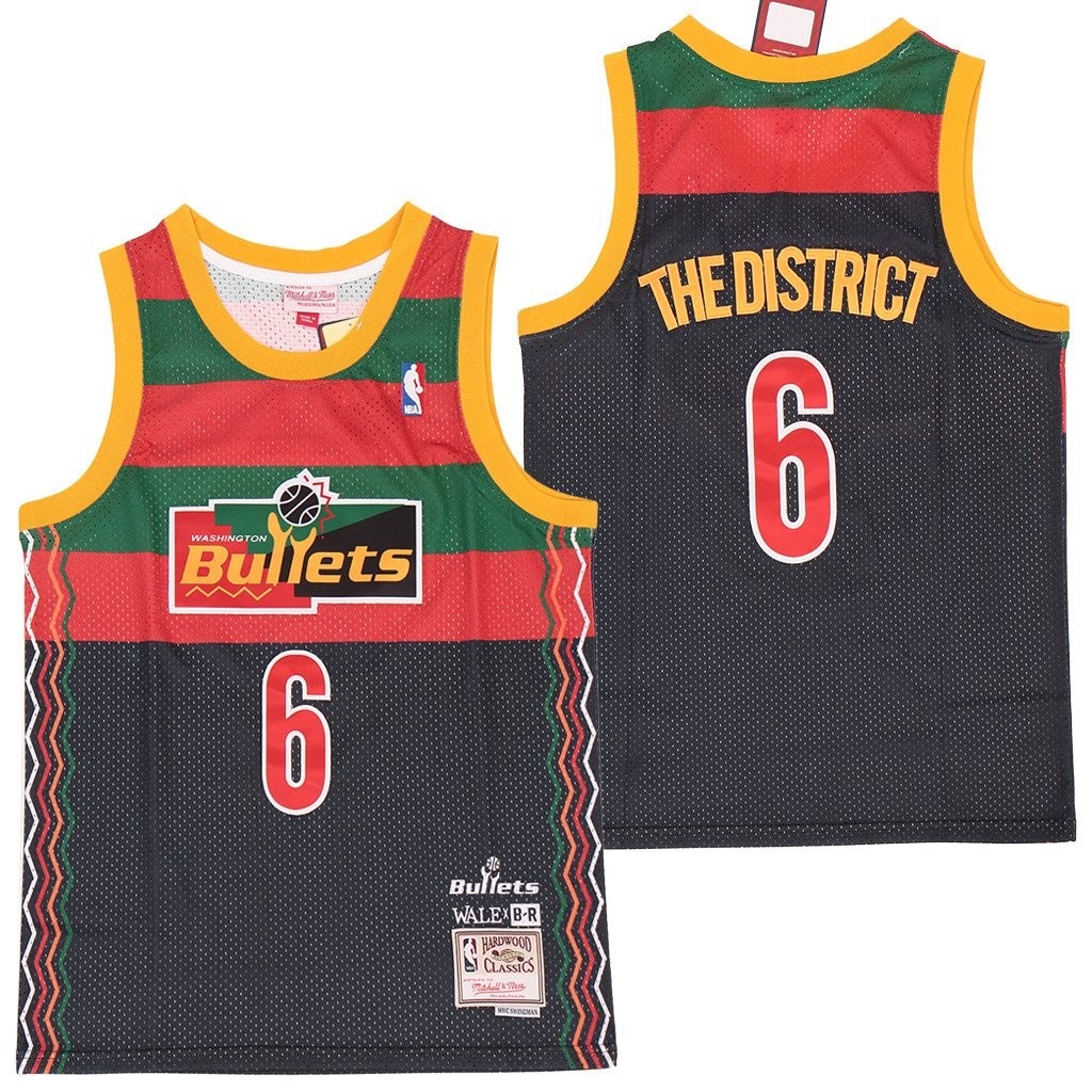 Wale x Washington Wizards Swingman Jersey Black Multi Color Unisex Adult Sizes S-3XL