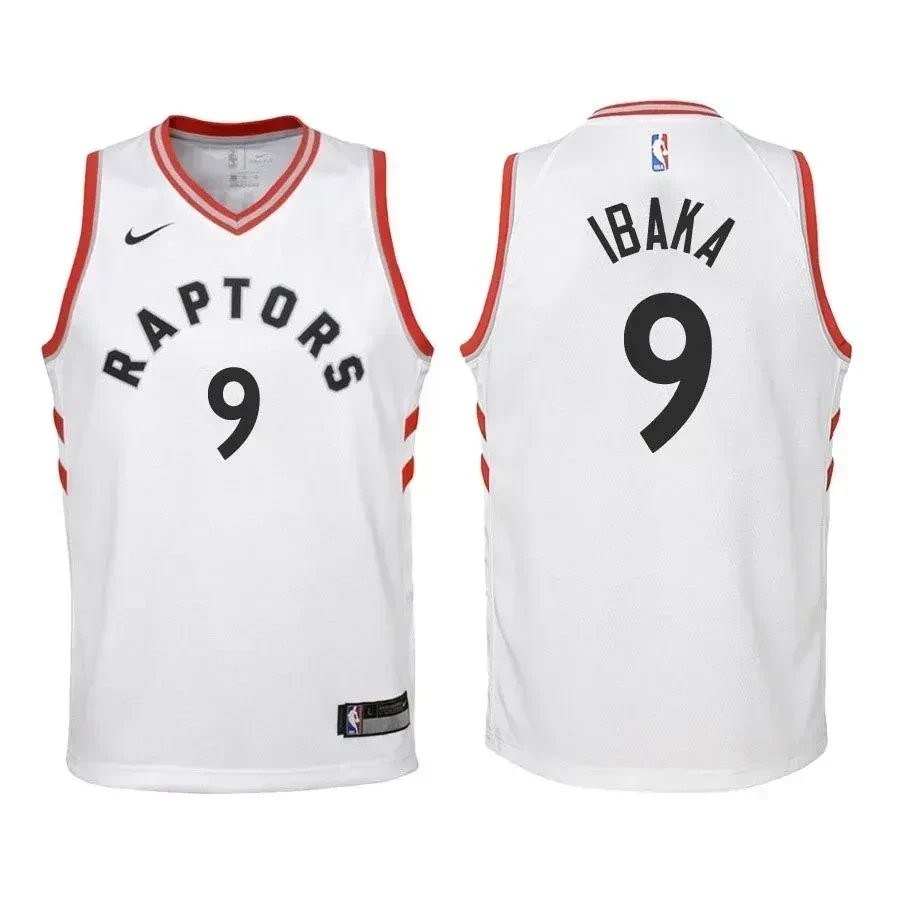 Youth Raptors Serge Ibaka #9 Association Edition White Basketball Jersey