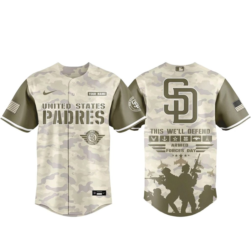 San Diego Padres Armed Forces Day Appreciation Night 2026 Baseball Jersey