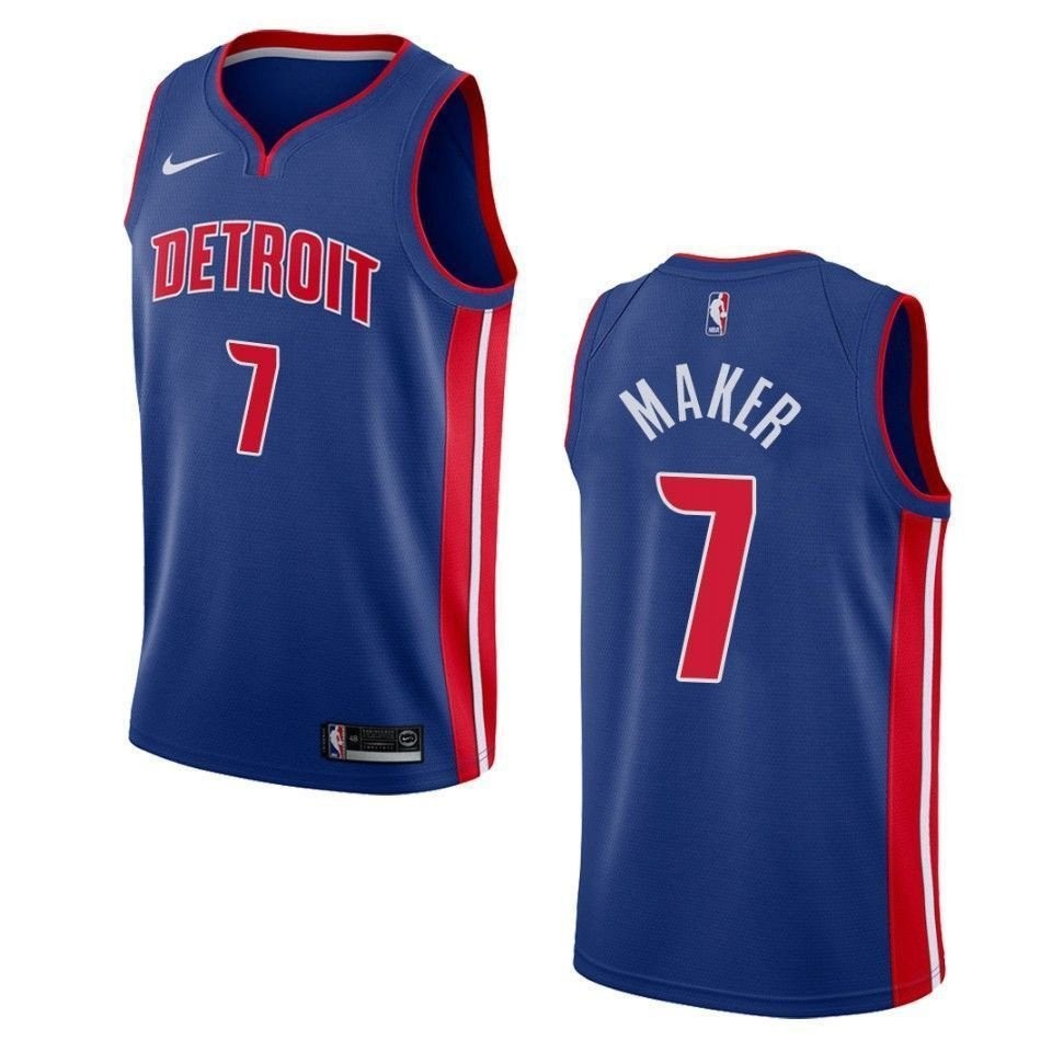 Men's Detroit Pistons 7 Thon Maker Icon Swingman Jersey Blue