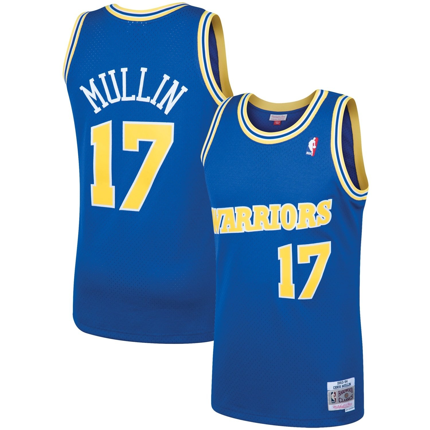 Men's Mitchell & Ness Chris Mullin Royal Golden State Warriors 1993-94 Hardwood Classics Swingman Jersey