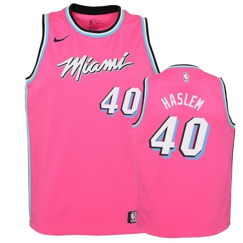 Youth Udonis Haslem #40 2018-19 Earned Pink NBA Jersey - Unisex S-3XL Multicolor