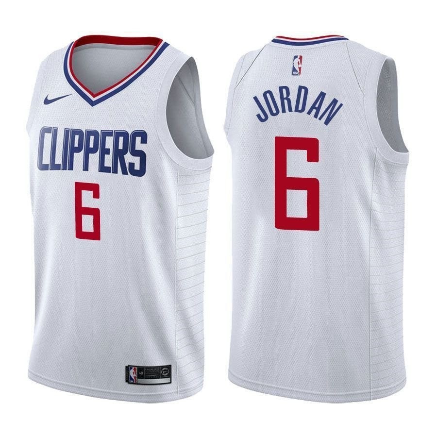 Men's Clippers Male Deandre Jordan 6 Association White Jersey