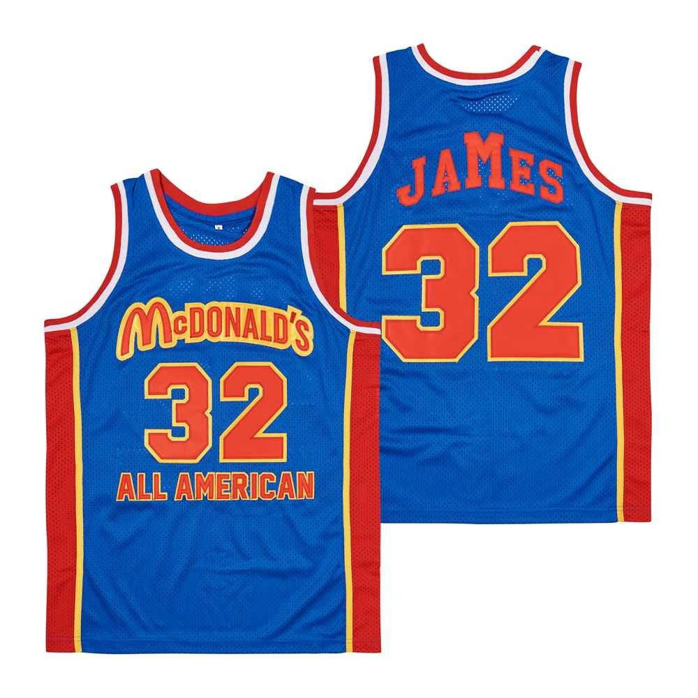 James LeBron #32 McDonald's Throwback Swingman Jersey Blue Multicolor Unisex