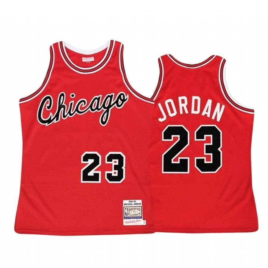 Men's Michael Jordan 23 Chicago Bulls Red Hardwood Classics Jersey