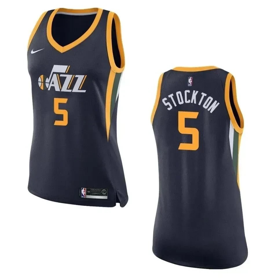 Women's Utah Jazz 5 David Stockton Icon Swingman Jersey - Navy
