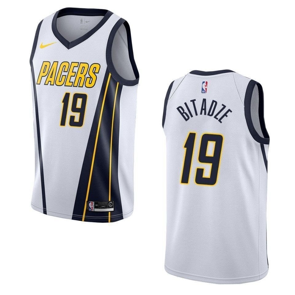 Men's Indiana Pacers Goga Bitadze #19 Earned Swingman Jersey White