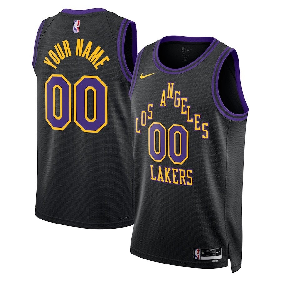 Los Angeles Lakers 2023/24 City Edition Swingman Custom Jersey Black Unisex