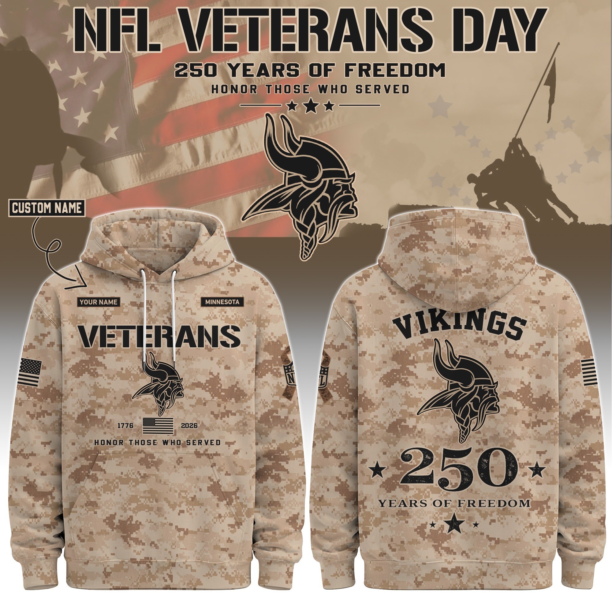 Musemora - Men's Minnesota Vikings Hoodie