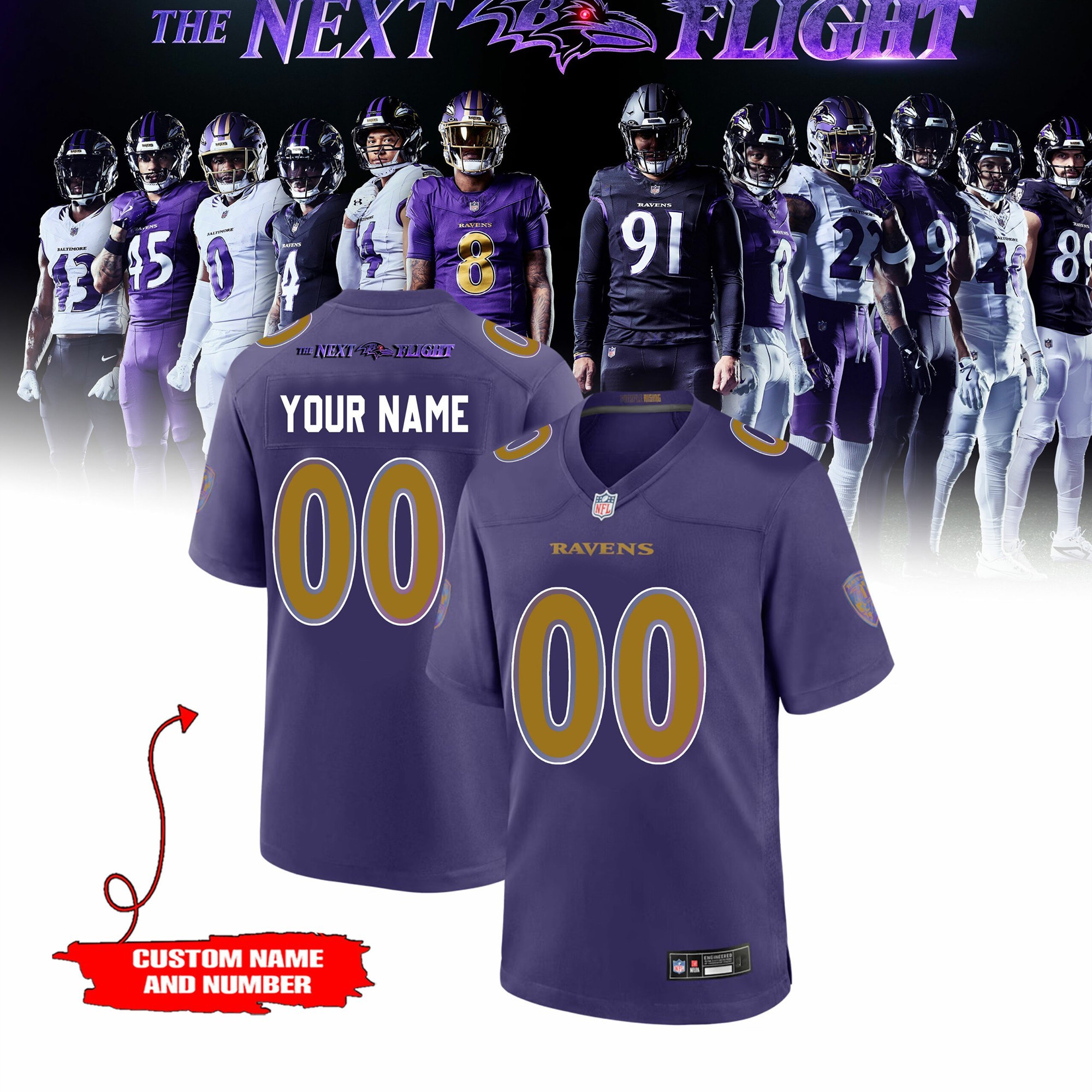 Musemora - Unisex Baltimore Ravens Jersey