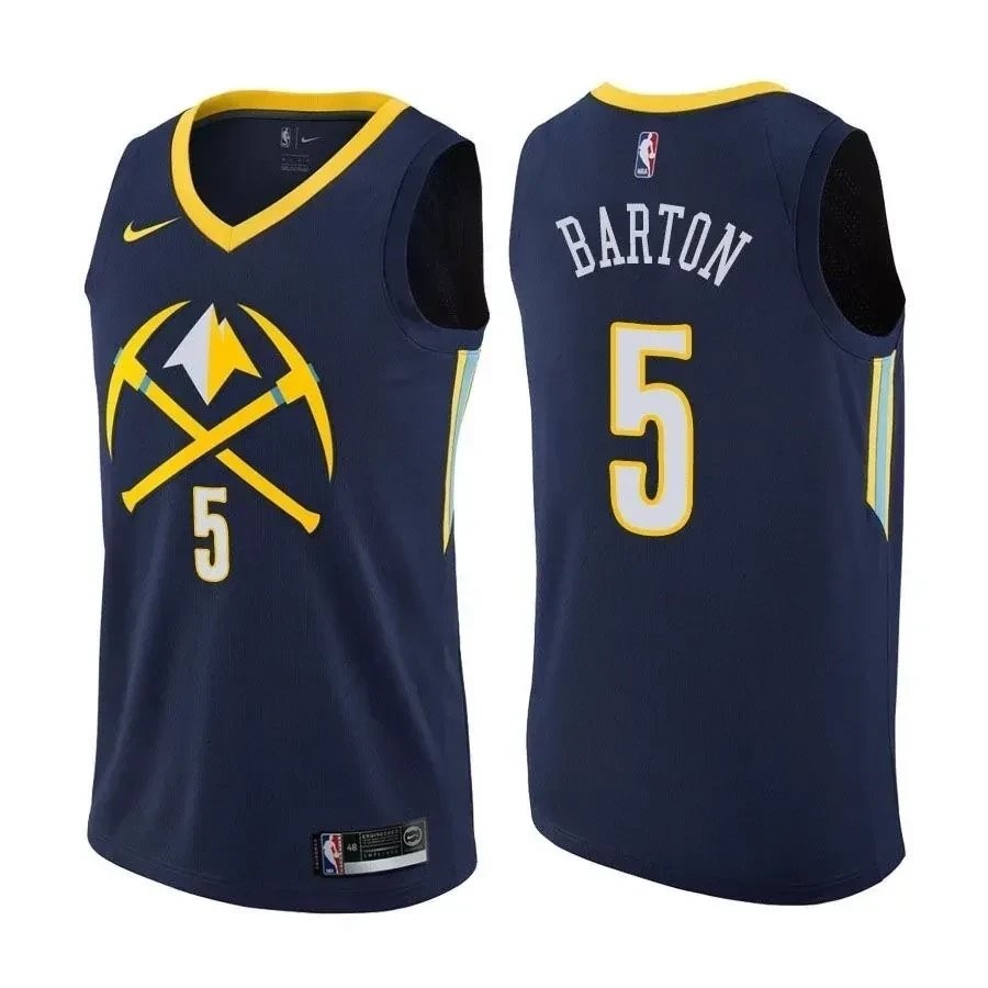 Nuggets Will Barton 5 City Edition Navy Men's Basketball Jersey