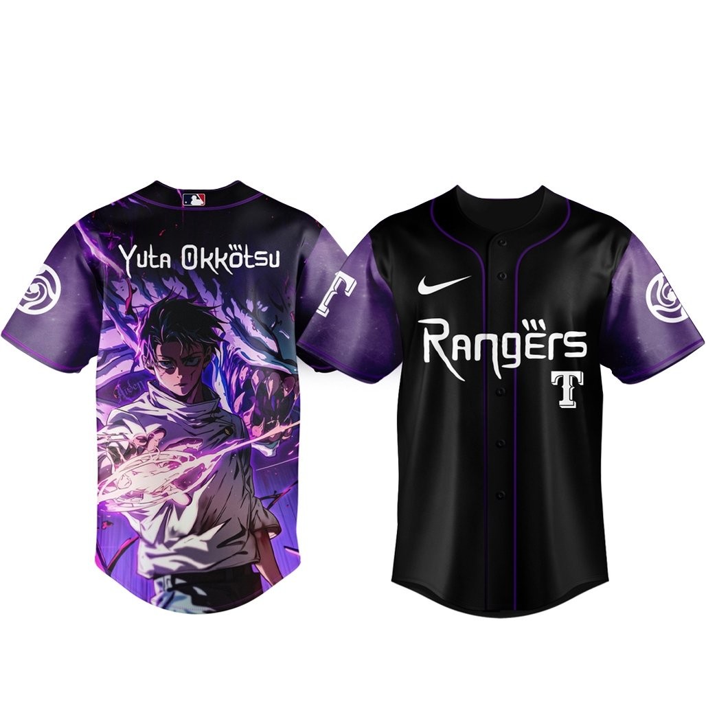 Texas Rangers x Jujutsu Kaisen Night 2026 Yuta Okkotsu Baseball Jersey Version 2