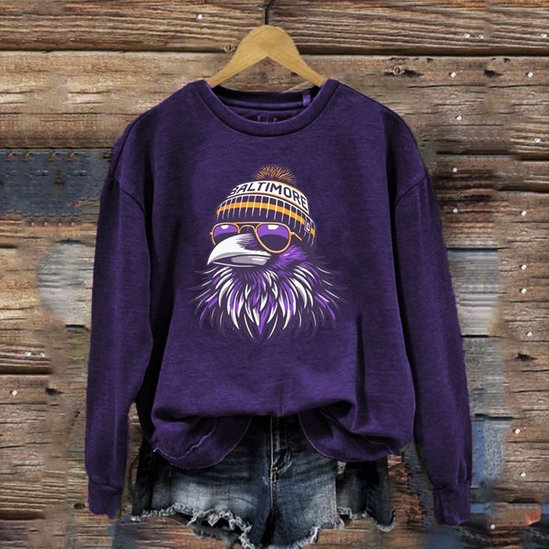Musemora - Women's Baltimore Ravens Sweatshirt - Game Day Football