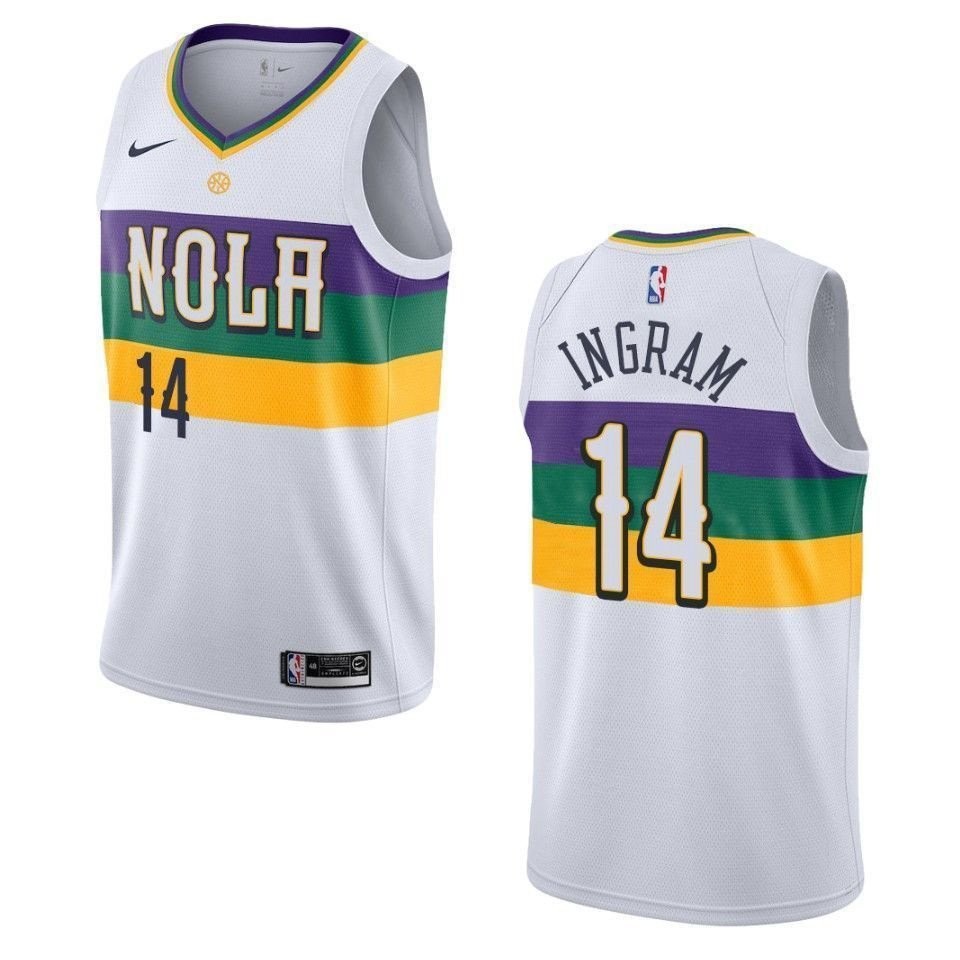 Men's New Orleans Pelicans Brandon Ingram #14 City Swingman Jersey White