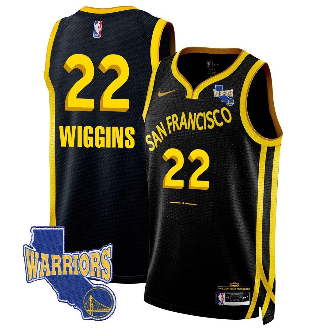 Andrew Wiggins 22 Golden State Warriors California Patch 2023/24 City Edition Swingman Jersey Black