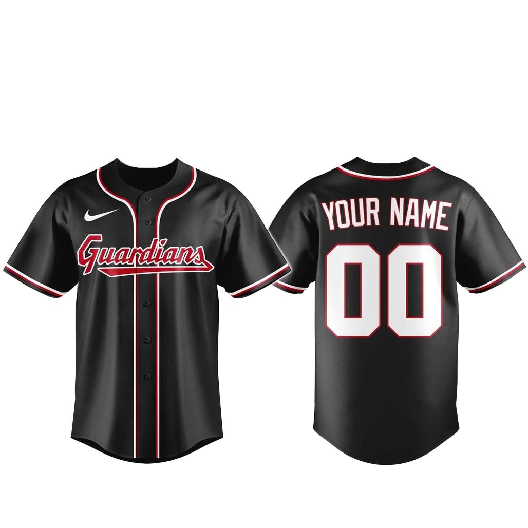 Custom Name and Number Cleveland Guardians Blackout Built For The Night 2026 Baseball Jersey