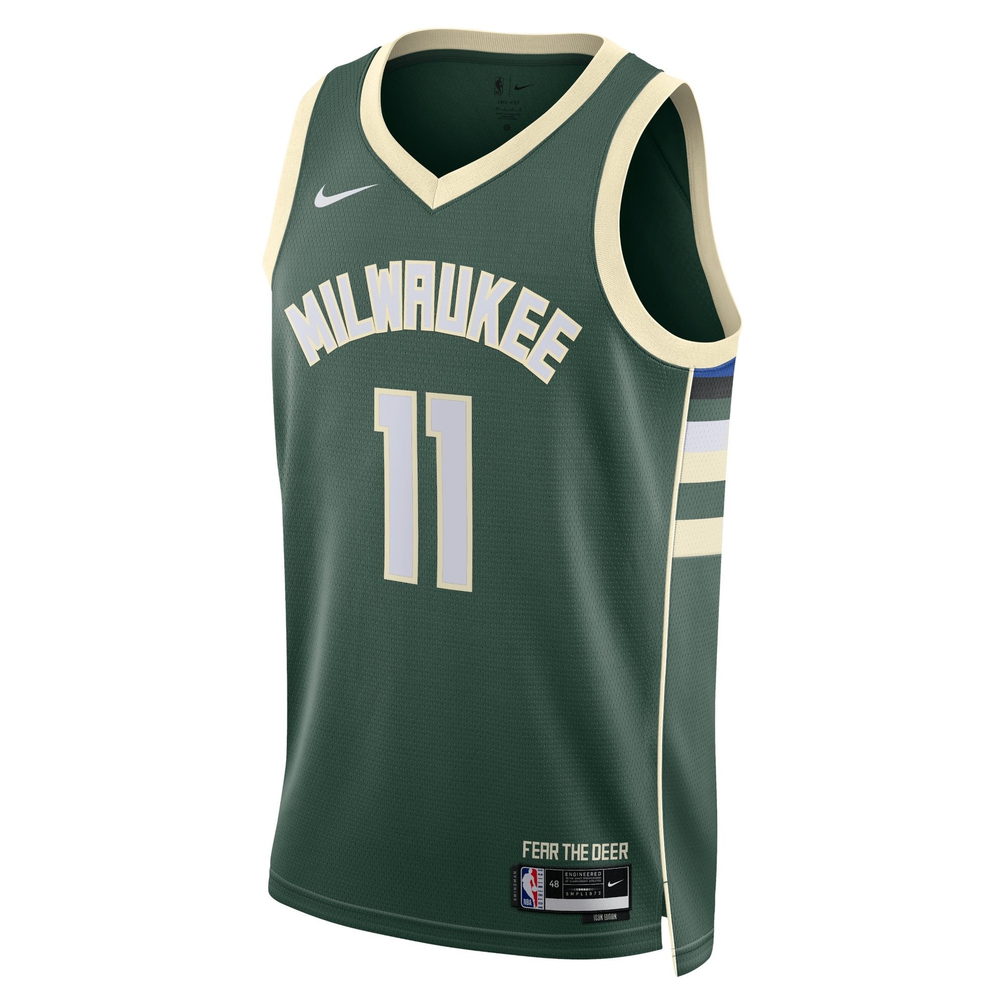 Milwaukee Bucks Icon Edition Swingman Jersey Hunter Green Brook Lopez Unisex