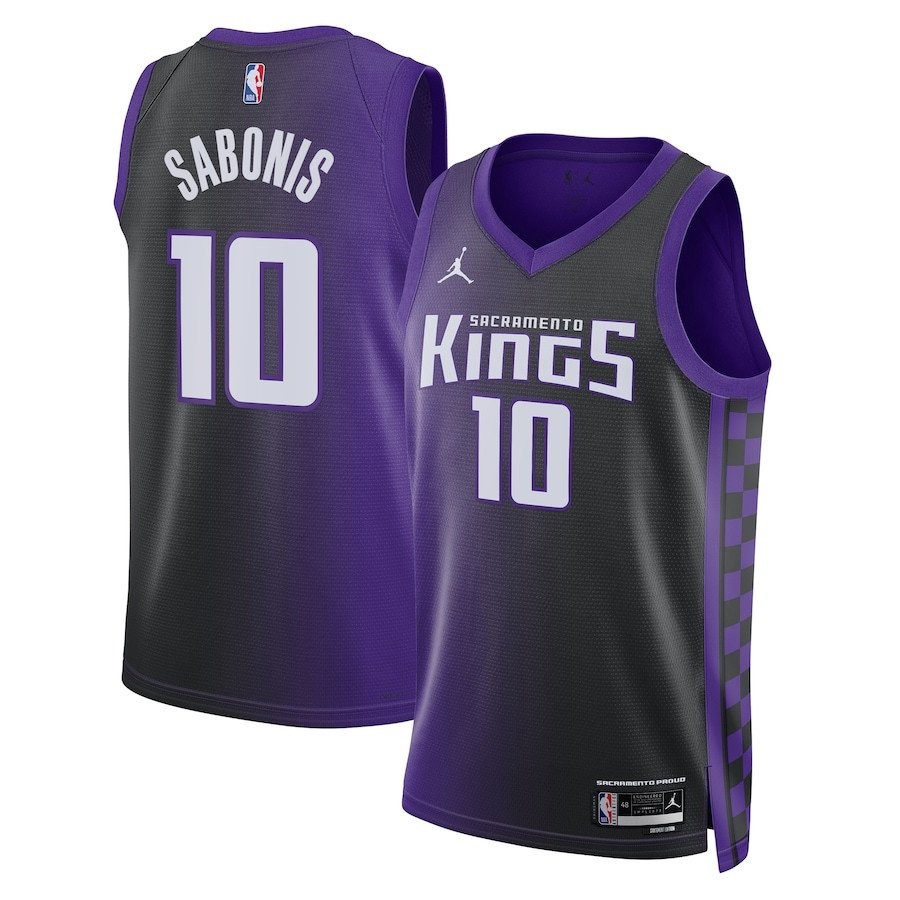 Domantas Sabonis 10 Sacramento Kings Unisex Swingman Jersey Statement Edition Purple Black