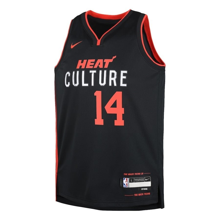 Tyler Herro 14 Miami Heat 2023/24 City Edition Swingman Youth Jersey Black - Image 2