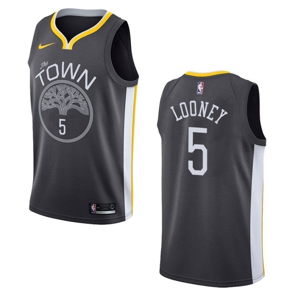 Men's Golden State Warriors Kevon Looney 5 Statement Swingman Jersey Black