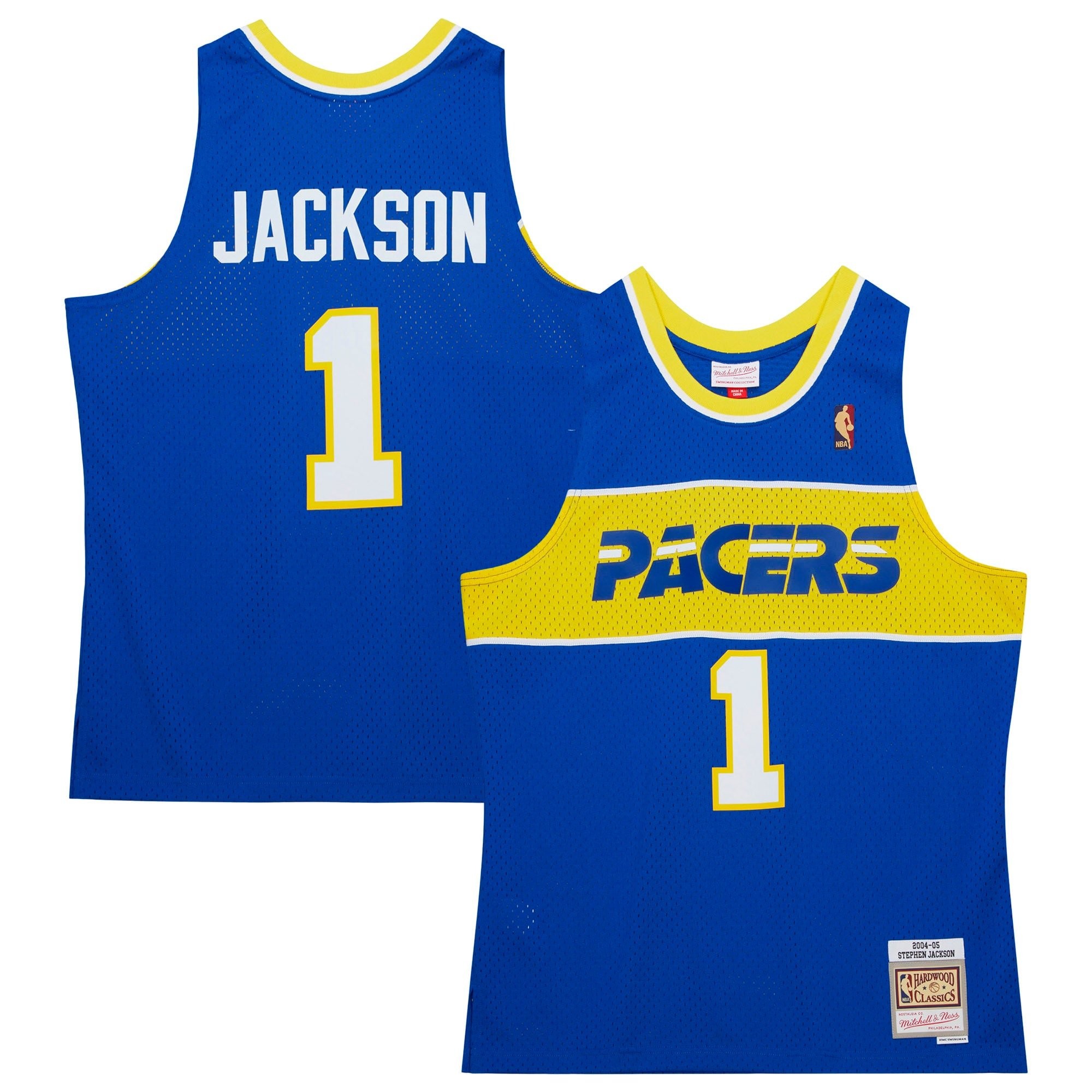 Men's Mitchell & Ness Stephen Jackson Royal Indiana Pacers 2004/05 Hardwood Classics Swingman Jersey