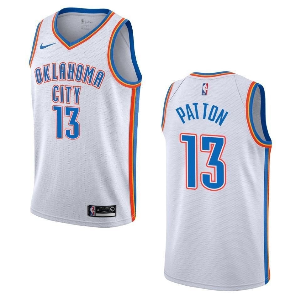 Men's Oklahoma City Thunder 13 Justin Patton Association Swingman Jersey - White